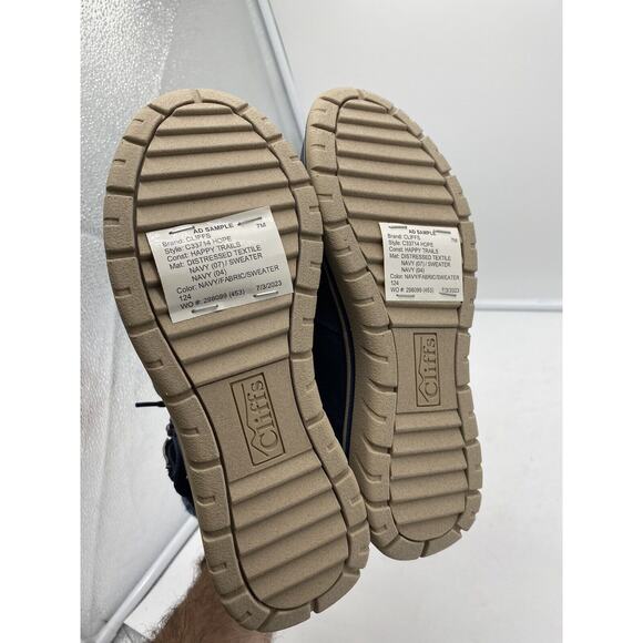 New Cliffs By White Mountain Hope Suede‎ Ankle Boot Sweater Knit Lining Navy 7M - Picture 6 of 6